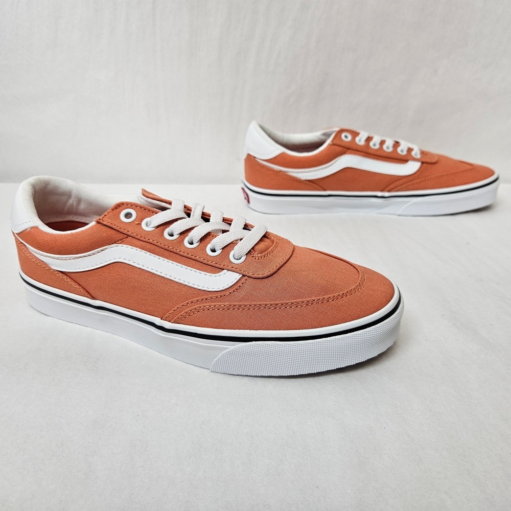 Vans Brooklyn Ls Canvas Sneakers VN000D7UEMR Coral Rust White Womens Size 9.5